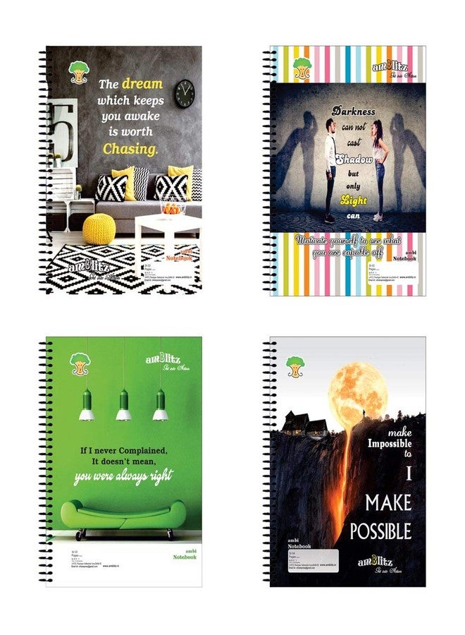 amblitz Spiral Notebook | Ruled | 200 Pages | Pack of 2 | A4 Size | 70 GSM Thick Paper | Spiral Notebook Combo | - Image 2