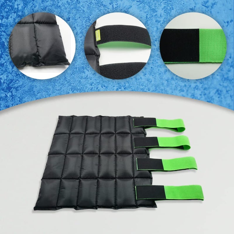 WORLD-BIO Horse Leg Ice Packs Cooling Wrap for Horse Injuries, Set of 2 Professional Cold Therapy Pack with Flexible Straps for Hock, Ankle, Knee, Ice Boots Horse Wrap 16.9'' x 16.1'', Black & Green - Image 5