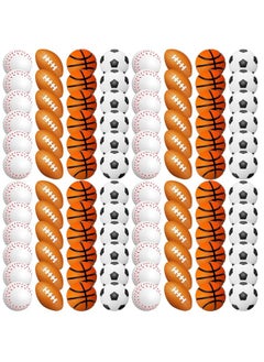 Jerify 120 Pieces Sports Stress Balls Mini Foam Soccer Ball Basketball Football Baseball Stress Balls for Anxiety Relief Sports Themed Birthday Party Supplies Game Stocking Stuffers  - Image 1