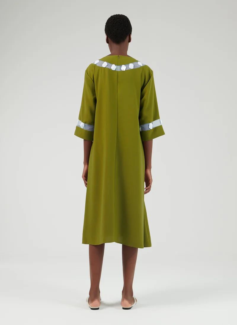 leem Mesh Embroidered Kaftan - Shorter length