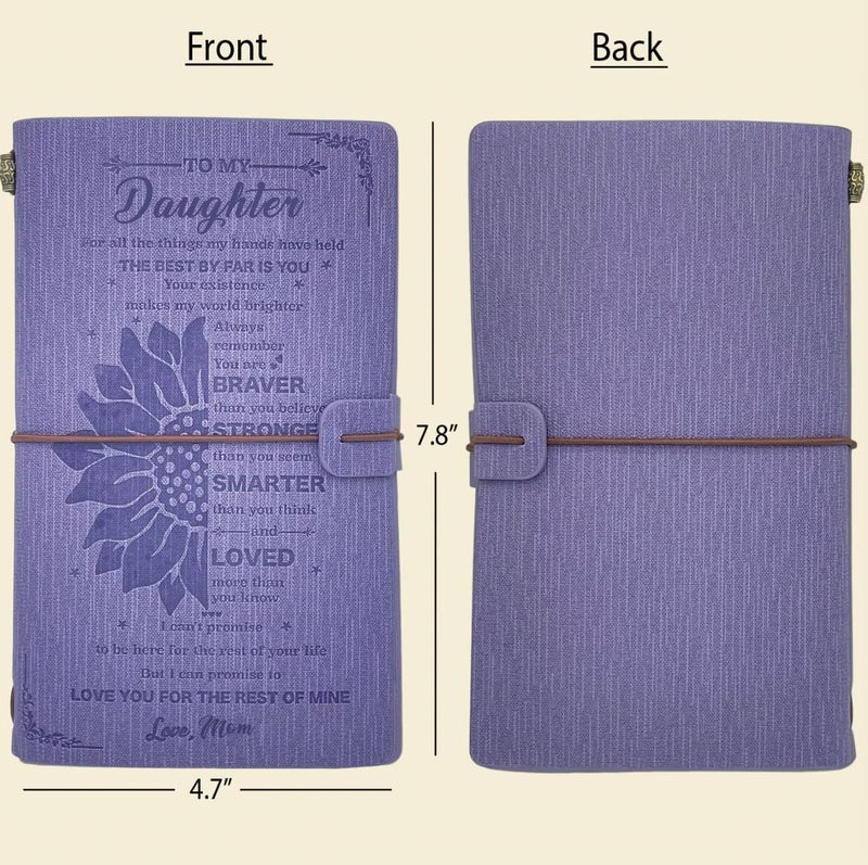 MALLAbyLAMMA To My Daughter Journal Purple 140 Pages Refillable Writing Notebook, Daughter Birthday Card and Keychain, Daughter Birthday Gifts from Mom - Image 3