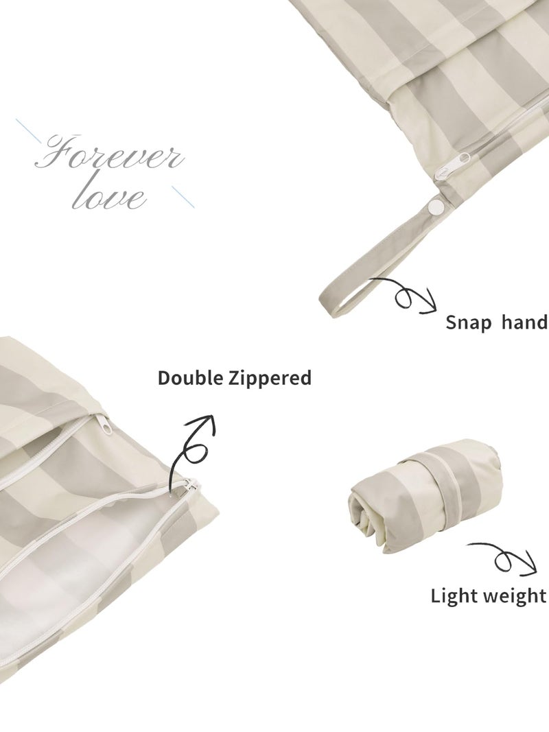 ALVA 2pcs Cloth Diaper Wet Dry Bags Waterproof Reusable with Two Zippered Pockets Travel Beach Pool Daycare Soiled Baby Items Yoga Gym Bag for Swimsuits or Wet Clothes LZ8485 - Image 2