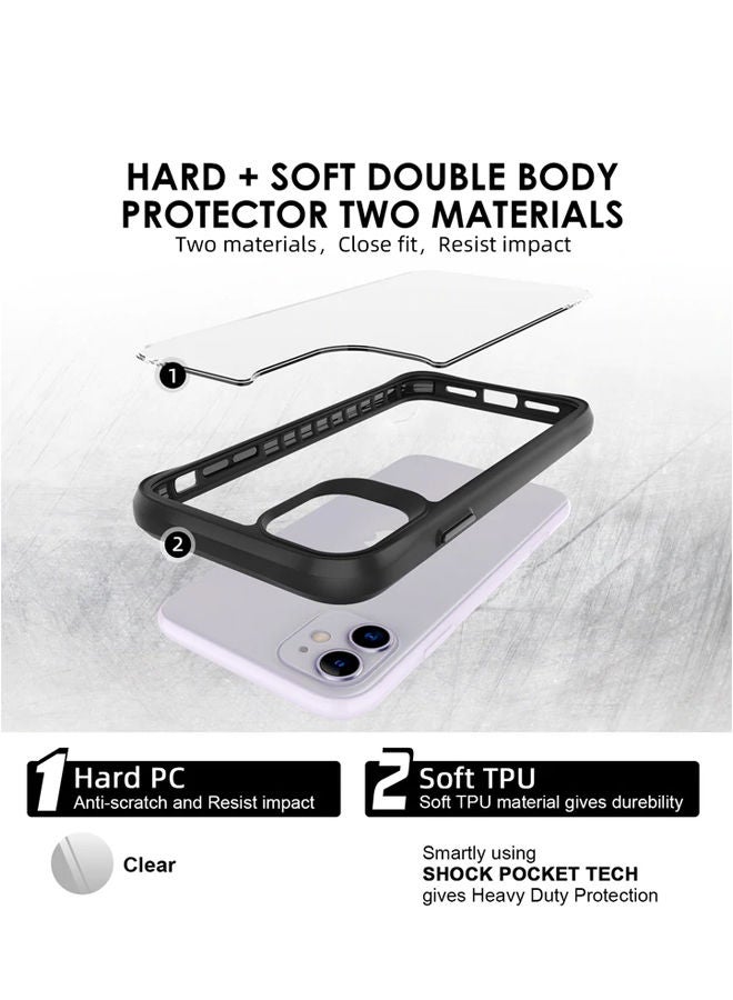 Theodor Protective Hybrid Case Cover For Apple Iphone 12 6.1 Black - Image 3