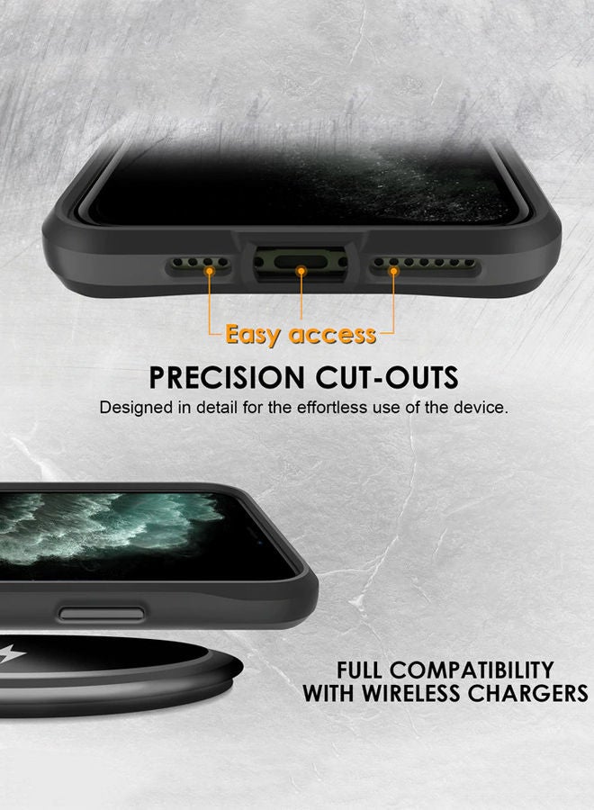 Theodor Protective Hybrid Case Cover For Apple Iphone 12 6.1 Black - Image 2