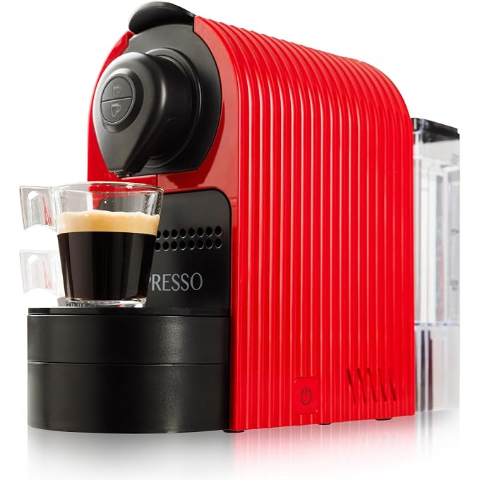 Mixpresso Espresso Machine, Compatible with Nespresso OriginalLine Capsules | 1400W single serve coffee maker with one-touch operation, 19-bar Italian pump and 27oz water tank, red - Image 1