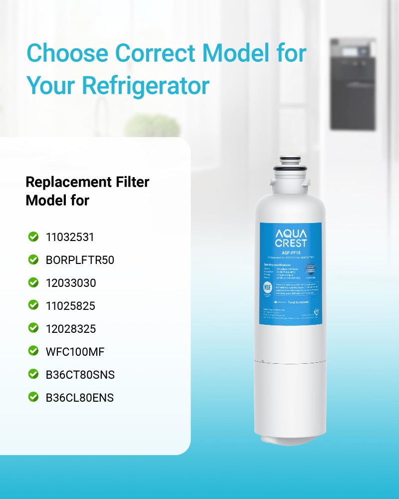 AquaCrest Aqua Crest 12033030 Replacement For Bosch Ultraclarity Pro Borplftr50 11032531 Refrigerator Water Filter Compatible With 11025825 Borplftr55 B36Cd50 B22Cs50 B36Fd50Sns B36Ct80Sns 3 Filters - Image 2