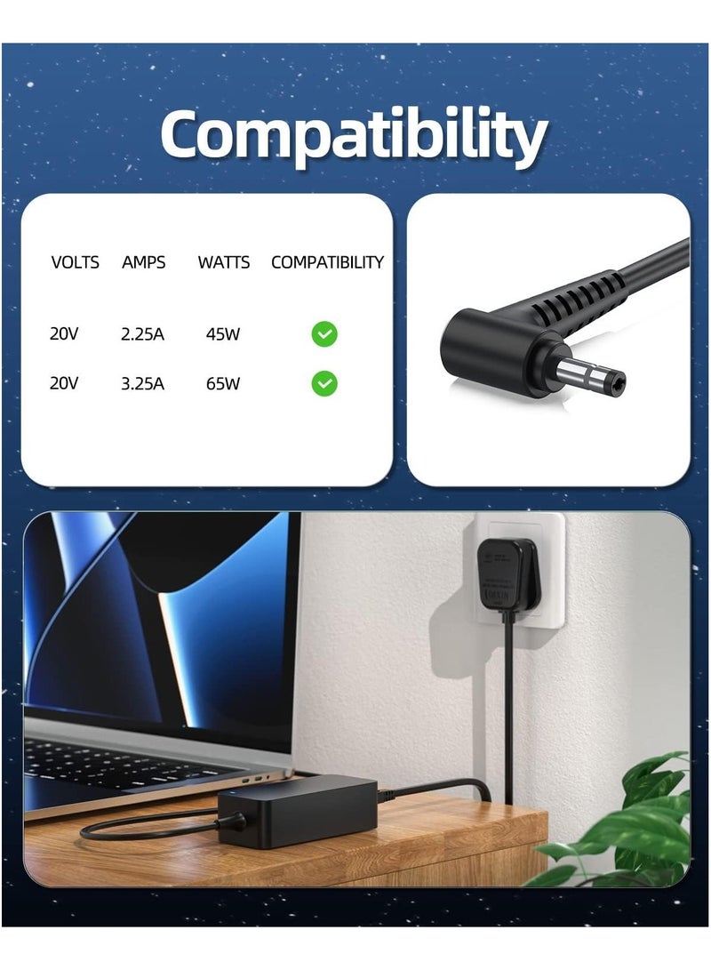 65W 45W Charger Fit for Lenovo Ideapad Slim 3 5 1 1i 3i 5i, S145 S340 C340 L340 S530 S540 S130, 330s 330 320s 320 310 310s, 100 500 700 Series, Yoga 530 520 510 710 720 Laptop - Image 3