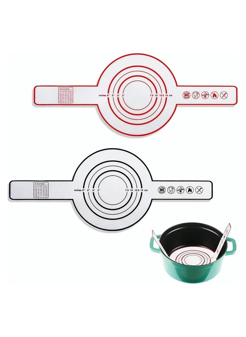 BELLSBERRY Silicone Baking Mat, for Dutch Oven Bread Baking Black and Red Non-stick  - Image 1