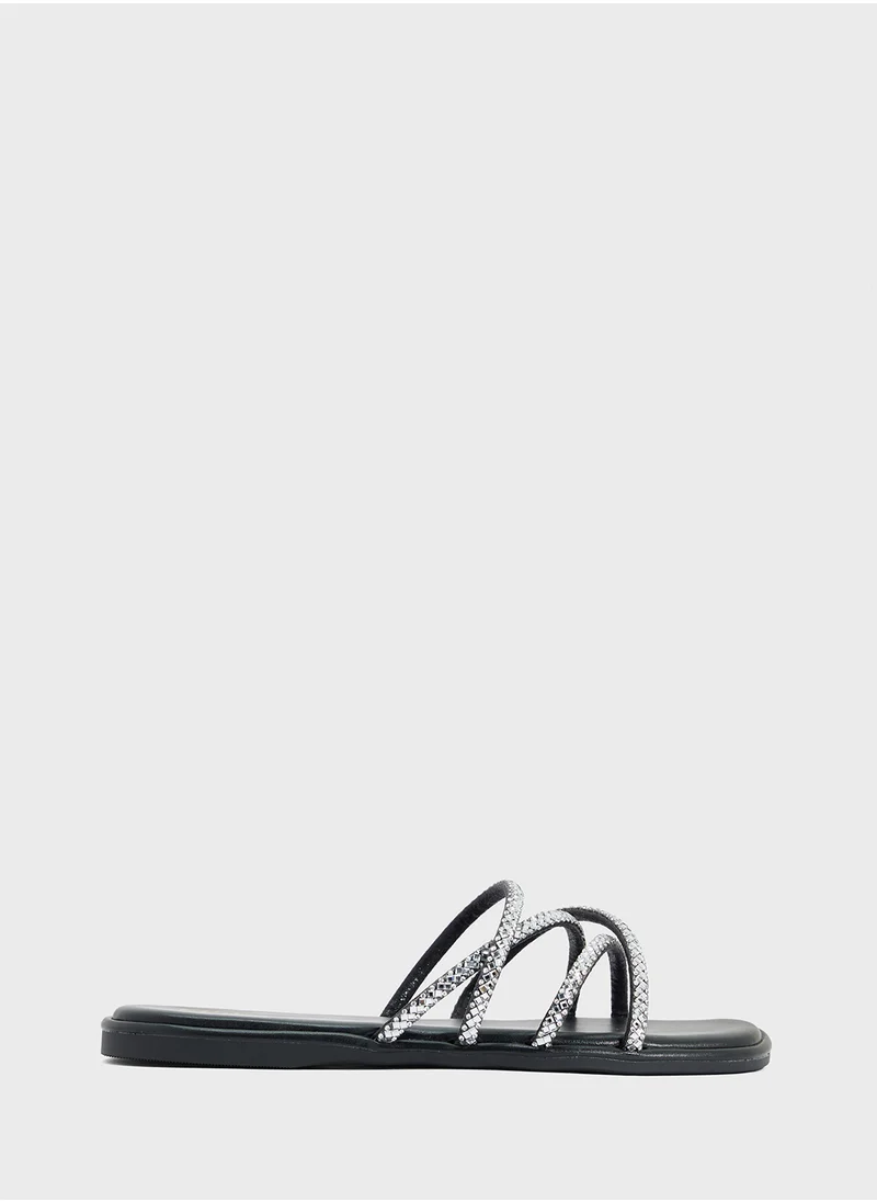 ELLA Crossover Strap Flat Sandal