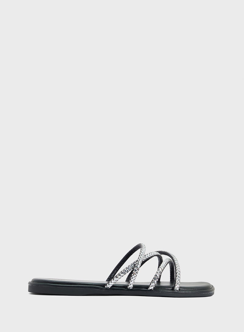 ELLA Crossover Strap Flat Sandal  - Image 1