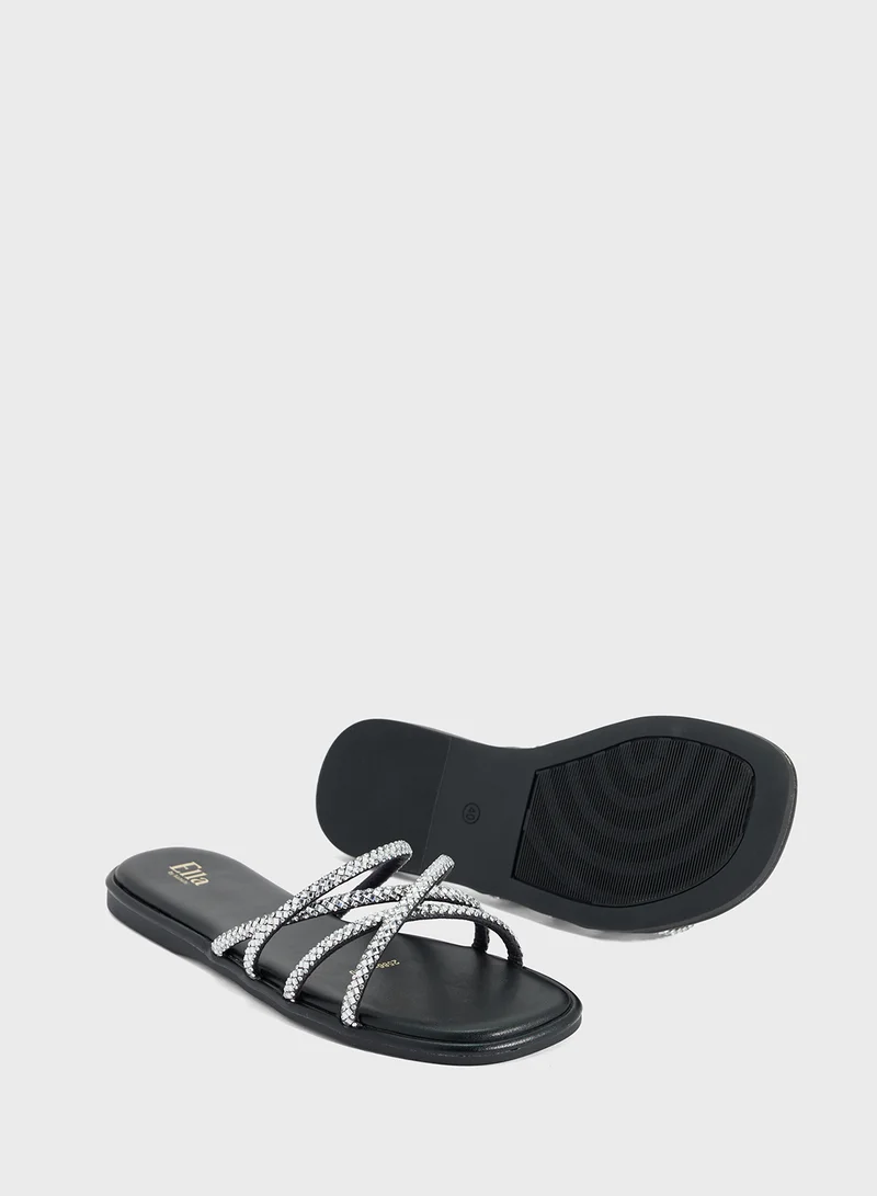 ELLA Crossover Strap Flat Sandal