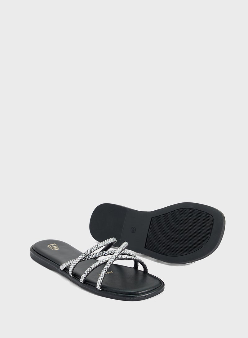 ELLA Crossover Strap Flat Sandal  - Image 3