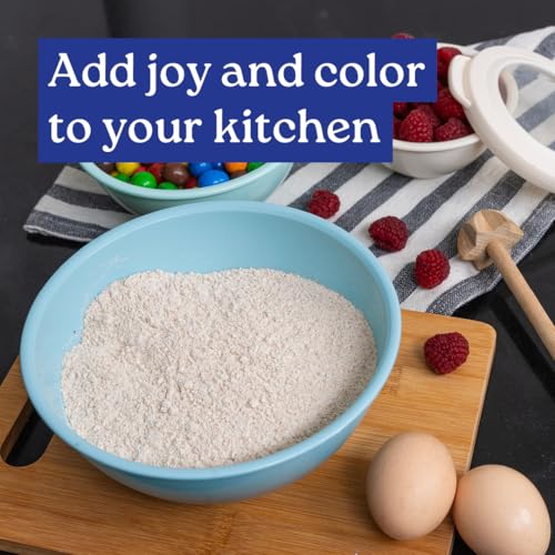 WHYSKO Mixing Bowl Set, 12 Piece Colorful Plastic Mixing Bowls with Lids Set for Food Prep Storage and Serving, Microwave and Dishwasher Safe for Kitchen Baking Cooking - Image 5