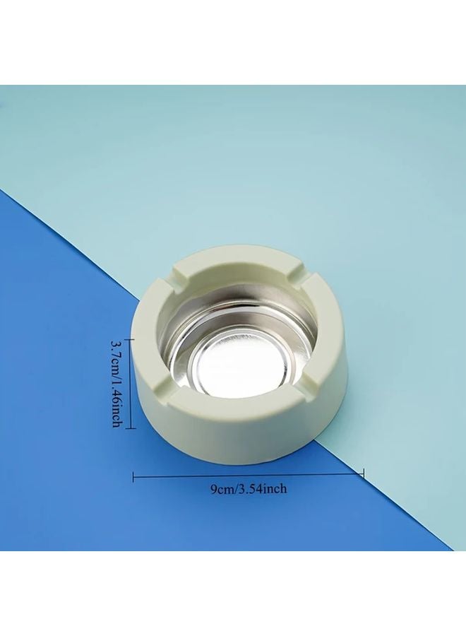 Pink Stainless Steel Ashtray Circular Retro Nordic Design Durable Easy Clean Metal Cigarette Tray - Image 4