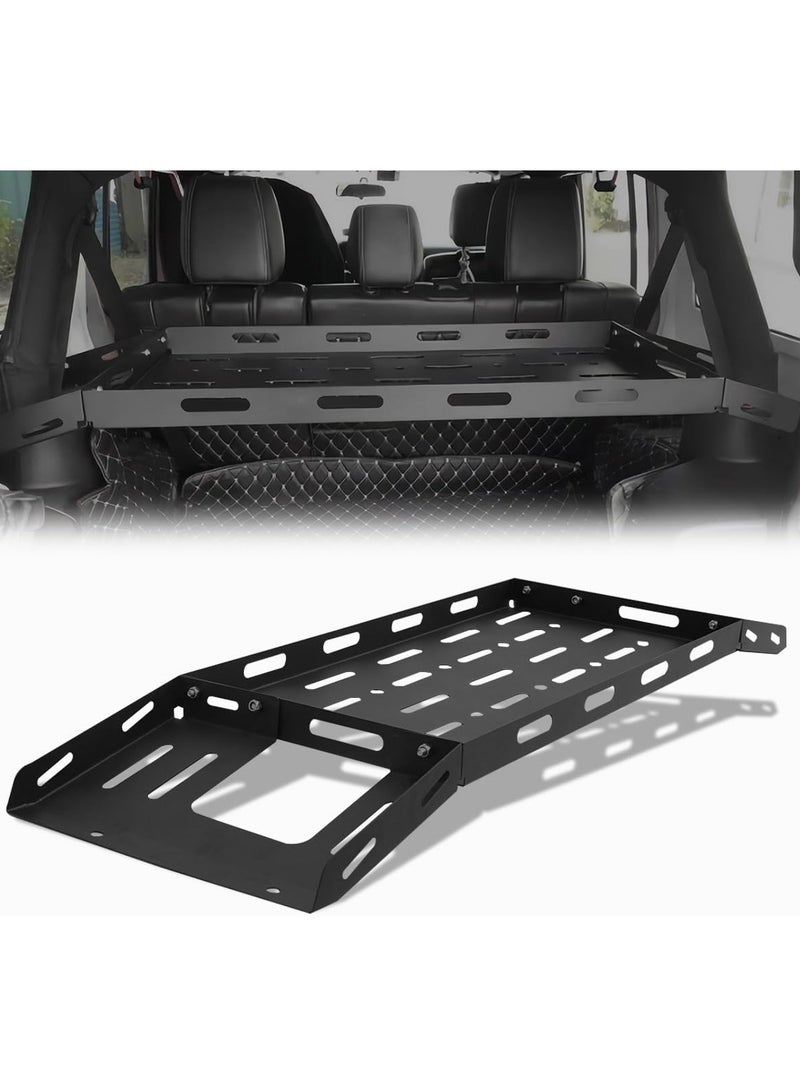 Rear Trunk Cargo Rack Basket Tray Interior Storage Luggage Carrier Compatible with 2018-2025 Jeep Wrangler JL Unlimited Rubicon, Sahara, Sport (4-Door Hardtops) - Image 1