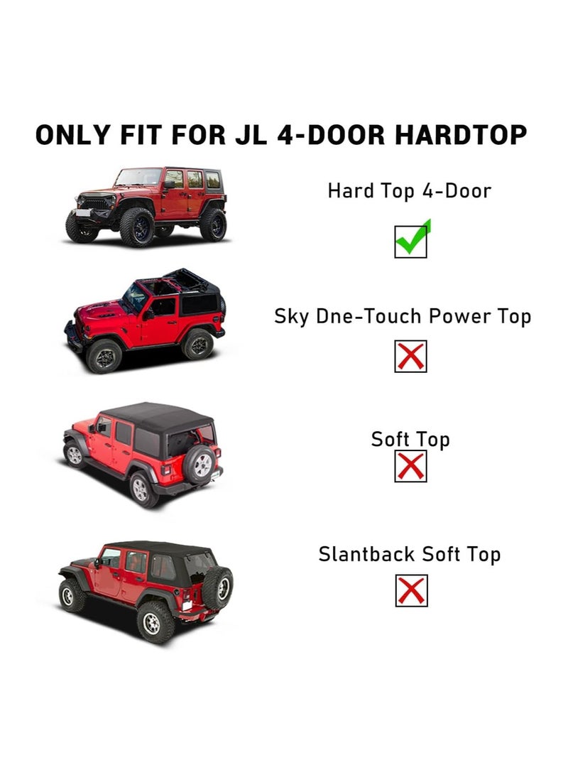 Rear Trunk Cargo Rack Basket Tray Interior Storage Luggage Carrier Compatible with 2018-2025 Jeep Wrangler JL Unlimited Rubicon, Sahara, Sport (4-Door Hardtops) - Image 5