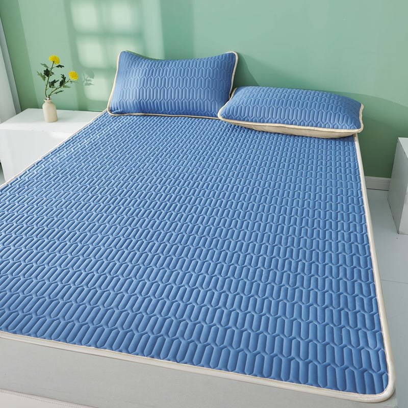 Cooling Mat With Cloud Gray Color 35.43x78.74 Inch Size For Bed Breathable Moisture Wicking Odor Free Ice Fabric And Pillowcase - Image 4