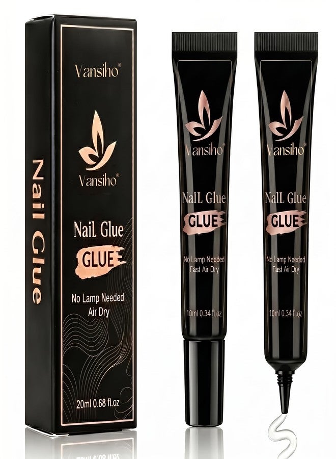 Vansiho Gel Nail Glue, 2Pcs*10ml Solid Nail Glue for Press Ons, Best Soft Gel Nail Glue for Press on Nails, No UV Light Needed, Long Lasting - Image 1