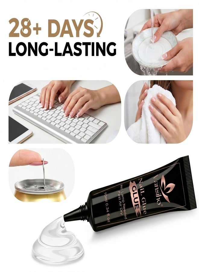 Vansiho Gel Nail Glue, 2Pcs*10ml Solid Nail Glue for Press Ons, Best Soft Gel Nail Glue for Press on Nails, No UV Light Needed, Long Lasting - Image 5