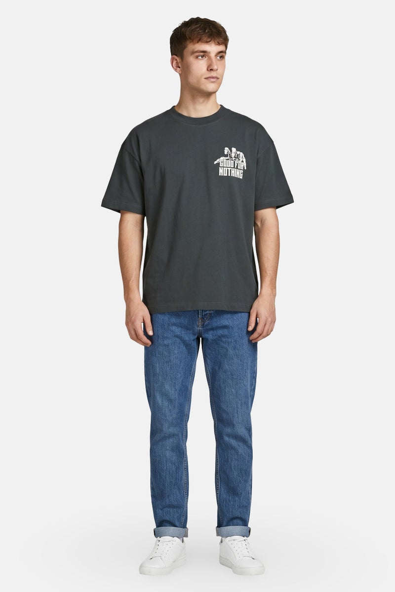 GOOD FOR NOTHING Men Crew Neck Short Sleeve Graphic Print T-Shirt, Dark Green - Image 2