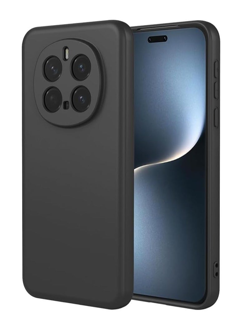 حافظة لهاتف هونر ماجيك 7 برو مصنوعة من السيليكون المرن الناعم بتصميم نحيف وغطاء خلفي مطفي باللون الأسود مع حماية للكاميرا مصممة لهاتف هونر ماجيك 7 برو 5G باللون الأسود - Image 1