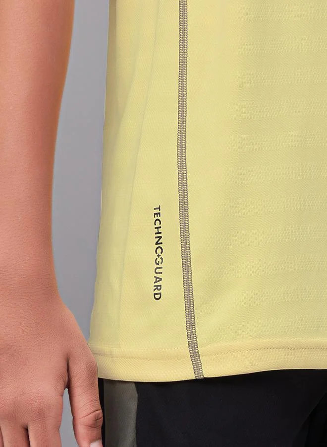 Technosport Color Block Crew Neck Sleeveless T-Shirt by Styli