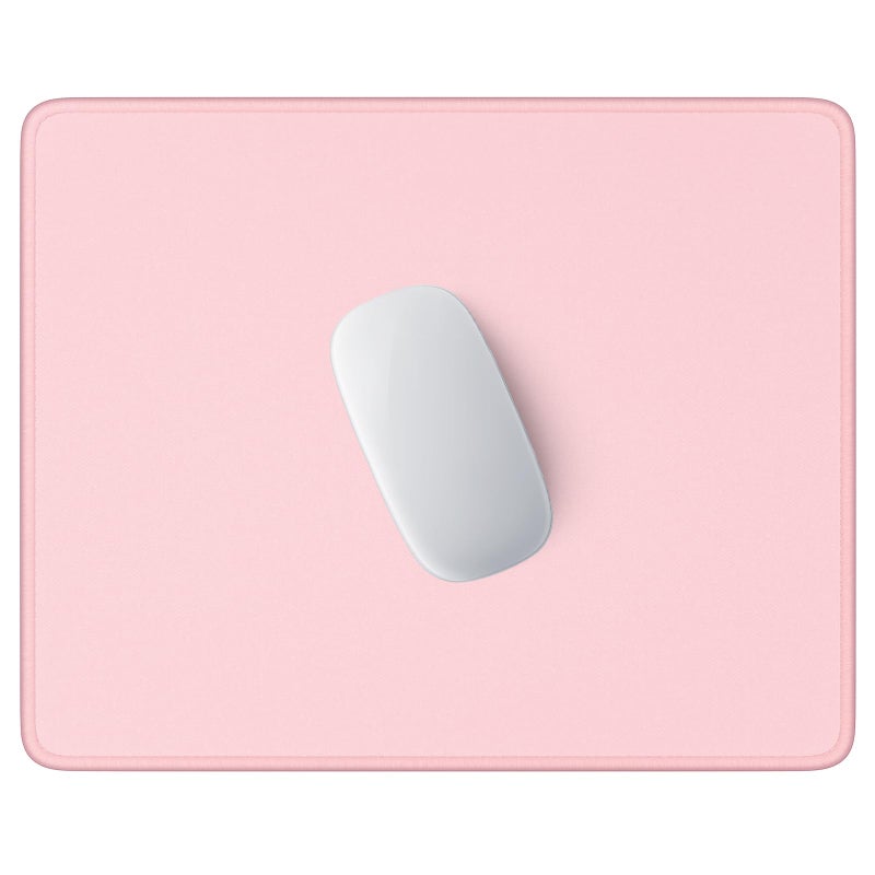 Hsurbtra Mouse Pad, Premium-Textured Square Mousepad 10.2 x 8.3 Inch, Stitched Edge Anti-Slip Waterproof Rubber Pretty Cute Computer Mat for Office Gaming Laptop Women Kids Pink - Image 1