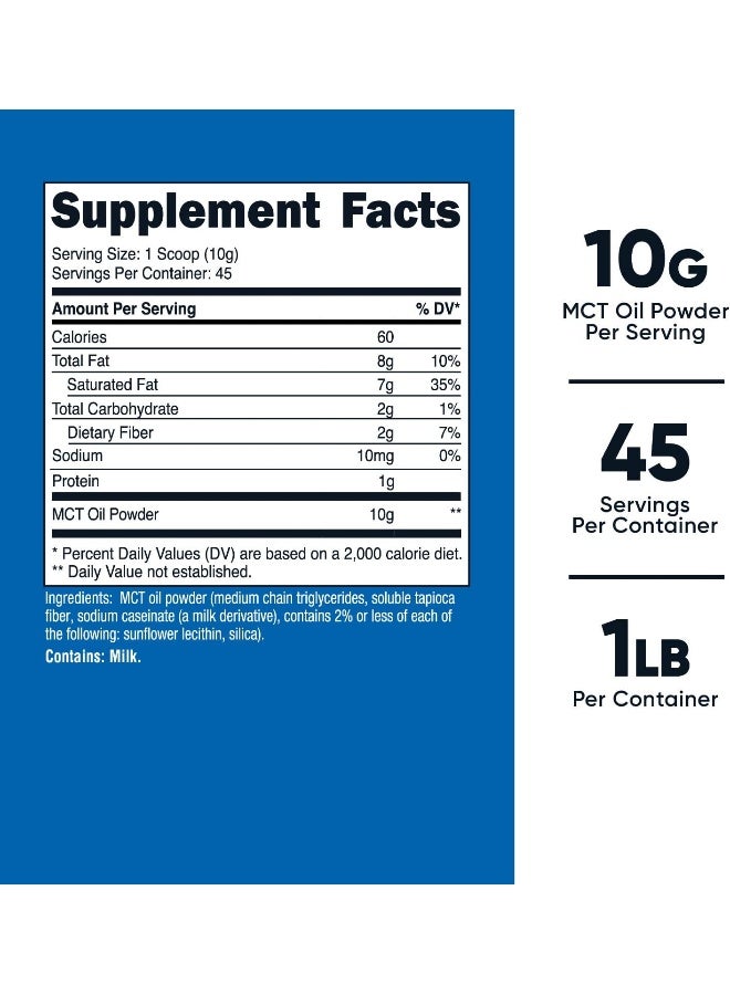 Nutricost Mct Oil Powder 1Lb (16Oz) - Great For Keto, Ketosis And Ketogenic Diets - Zero Net Carbs, Non-Gmo + Gluten Free (Medium Chain Triglyceride) - Image 2