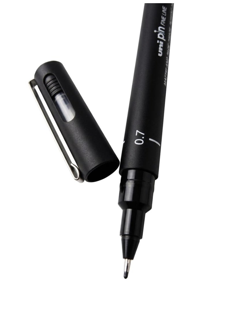 يوني بول قلم رسم Uni Pin Fineliner أسود برأس 0.7 مم - Image 2