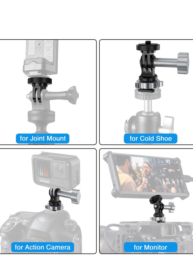 SYOSI - Cold Shoe Adapter for Gopro, Camera Monitor Mount, Full Aluminum Cold Shoe Mount to 1/4"-20 Conversion Adapter, Detachable Joint Mount Extension for Gopro/Tripod/Action Cam/Camera/Monitor/Vlog - Image 1