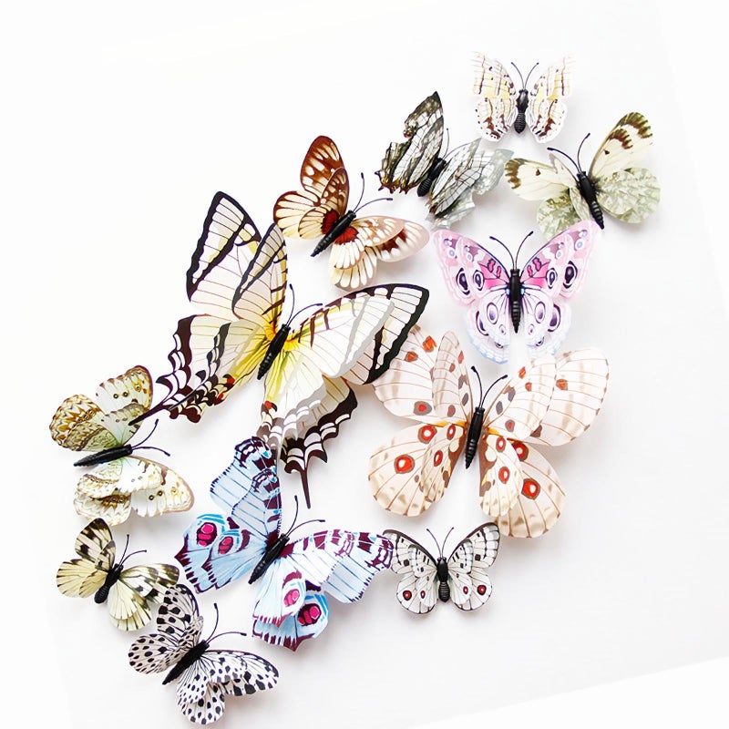 OPSEAM Butterfly Wall Decor 24/48 PCS  3D Butterflies Stickers for Party Decorations with Magnets (White  24) - Image 1