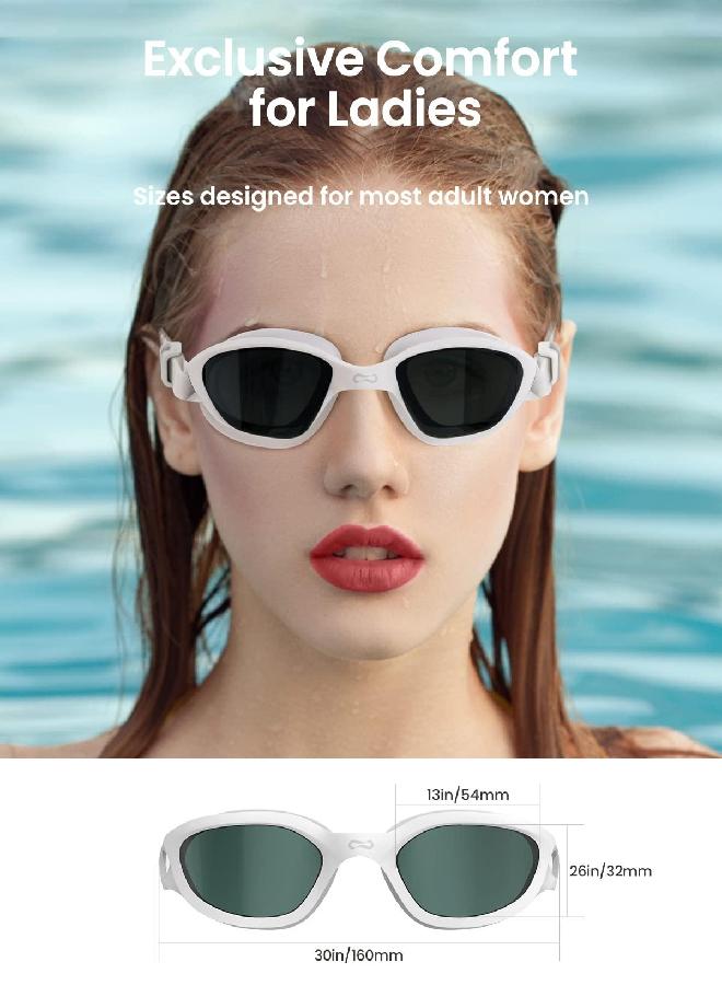 Copozz COPOZZ Women's Swim Goggles, Swimming Goggles Anti-fog No Leaking UV Protection for Adult Women-Black(Mirrored)  - Image 2