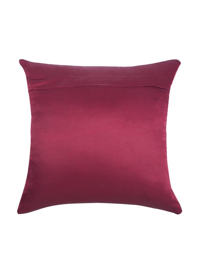 Cazimo Jacquard Abstract Cushion Covers - Set of 5, 16 * 16 inches (Maroon) - Image 5