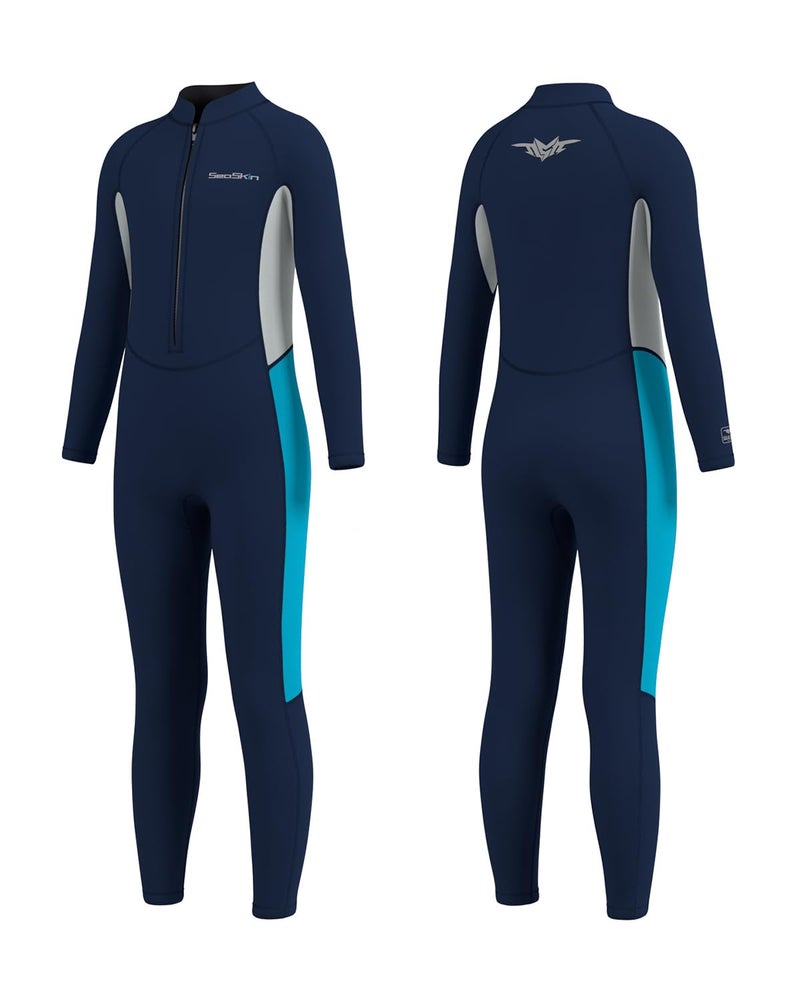 Seaskin Kids Wetsuit for Boys Girls Toddler 2mm Front Zip Full Body Diving Suits Thermal Swimsuits - Image 2