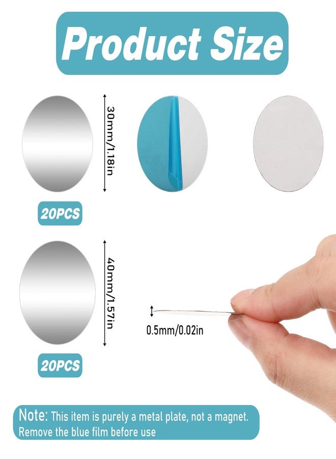 Jeffdad 40Pcs Phone Metal Plates, Round Mobile Phone Magnet Stickers for Magnetic Car Mount, Crafts Wall, and Phone Holder - Image 2