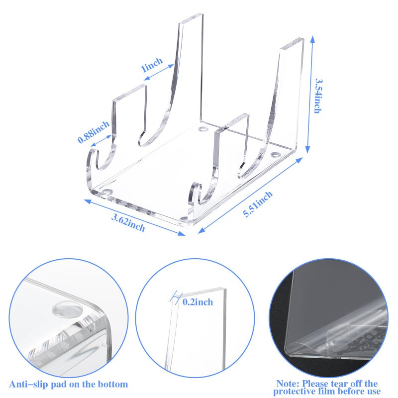 Yoande 4 Pcs 2 Tier Plate Dinnerware Display Stand Acrylic Clear Plate Stand China Platters Holder Setting Racks for Kitchenware Display Cabinet Organizer - Image 2