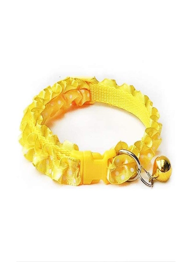 Litvibes Cat Collars Breakaway with Bell & Frill Design,Kitten & Small Dogs Soft Adjustable,Safe,Solid & Protection for Cats & Puppies,Cute Kitty Neckband with Frill Design -(Yellow) - Image 1