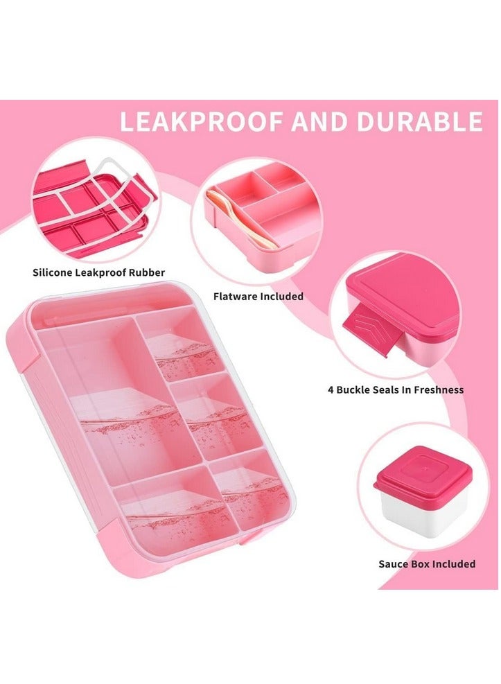 Lunch Box Containers for Toddler Kids, 1330ml Bento Box with Removable Divider  Fork & Spone Microwave Dishwasher Freezer Safe  - Image 3