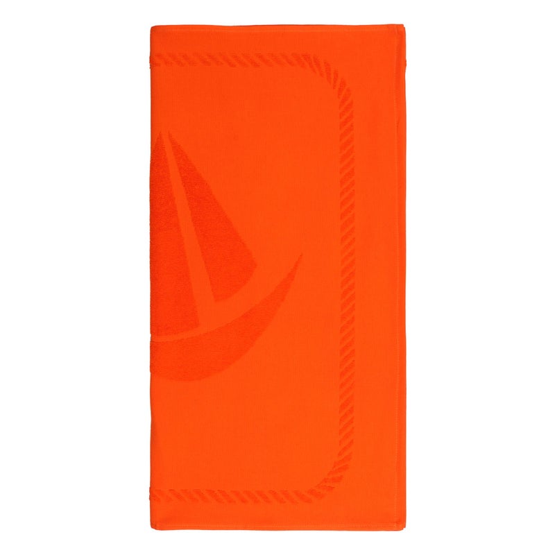 Anemoss Large Size Beach Towel, 100% Turkish Cotton, Sail Anchor Design, Orange, High Absorbent, Soft Towel, 70x140cm - Image 3
