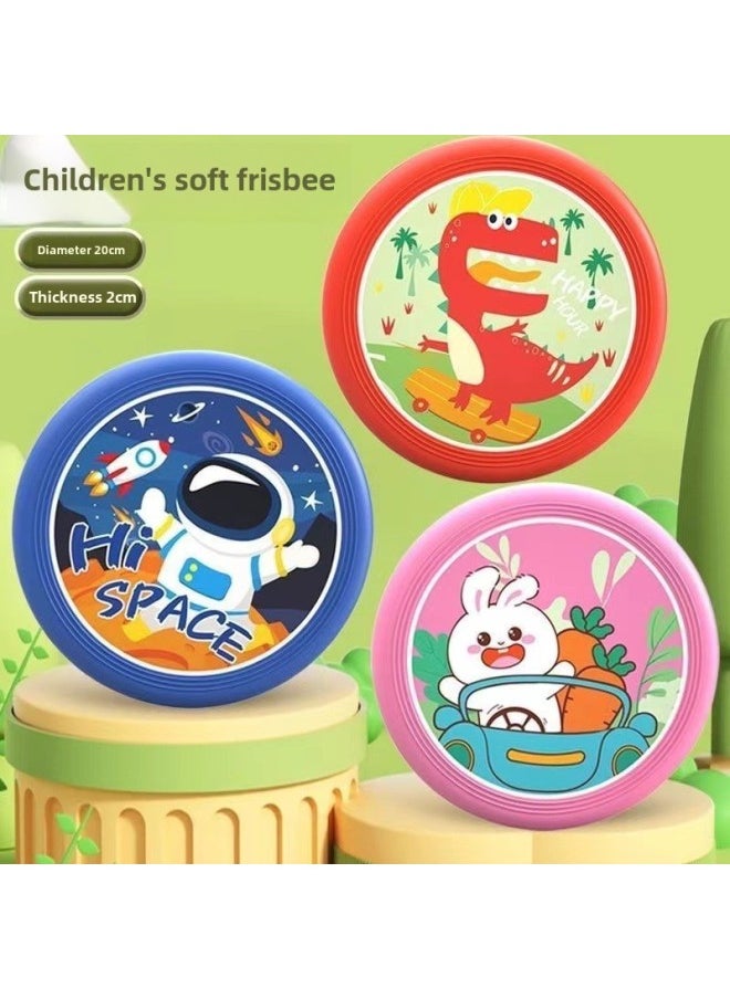 Generic Direct Sale Soft Frisbee Children Physical Exercise Frisbee Adult Competitive Props Parent-child Outdoor Interactive Toys-Specifications:Pink White Rabbit  - Image 3