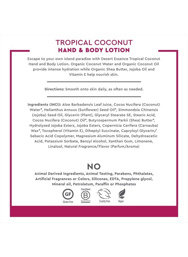 Desert Essence Coconut Hand and Body Lotion 8fl oz - Image 4