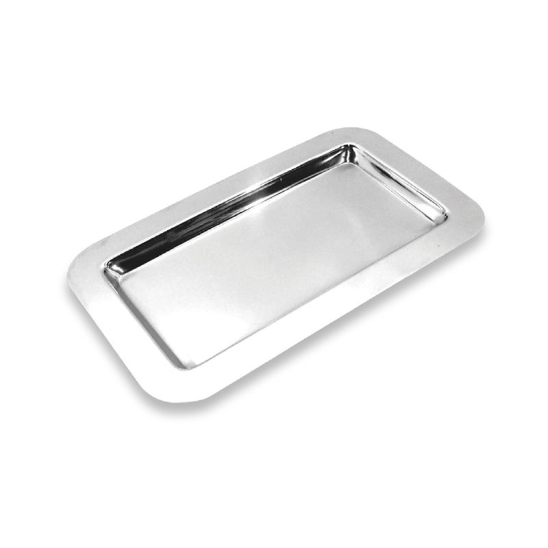 Frieling Silver Tray 94 x 56 in Rectangular Polished Mirrored Finish 1810 Mirrored Stainless Steel Metal Serving Tray for Coffee Tea Desserts