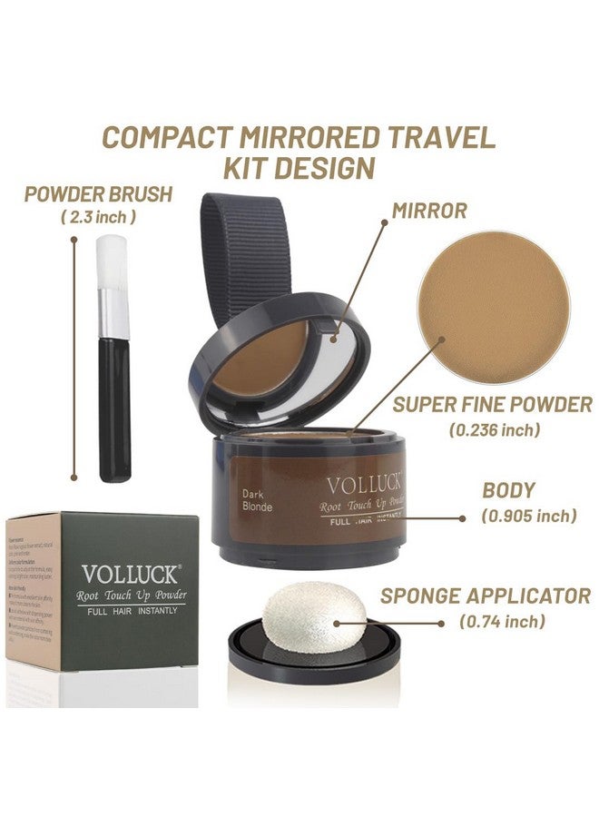VOLLUCK Root Touch Up Hair Powder Root Cover Up Hairline Shadow Powder Stick, Root Touch Up for Thinning Hair for Women and Men, Bald Spots, Eyebrows, Beard Line, Dark Blonde - Image 2