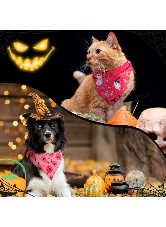 Sanwuta 8 Pcs Halloween Dog Bandanas for Dogs Halloween Dog Costume Pink Pumpkin Bat Ghost Triangle Pet Scarf for Female Dogs Adjustable Dog Bibs Scarf for Halloween Costume Accessories Decoration - Image 3
