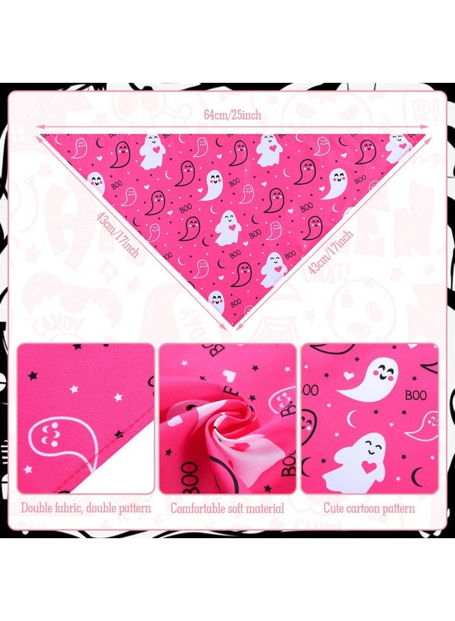 Sanwuta 8 Pcs Halloween Dog Bandanas for Dogs Halloween Dog Costume Pink Pumpkin Bat Ghost Triangle Pet Scarf for Female Dogs Adjustable Dog Bibs Scarf for Halloween Costume Accessories Decoration - Image 2