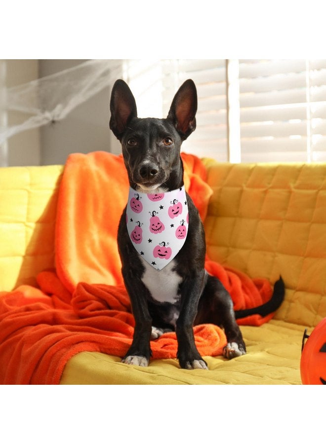 Sanwuta 8 Pcs Halloween Dog Bandanas for Dogs Halloween Dog Costume Pink Pumpkin Bat Ghost Triangle Pet Scarf for Female Dogs Adjustable Dog Bibs Scarf for Halloween Costume Accessories Decoration - Image 4