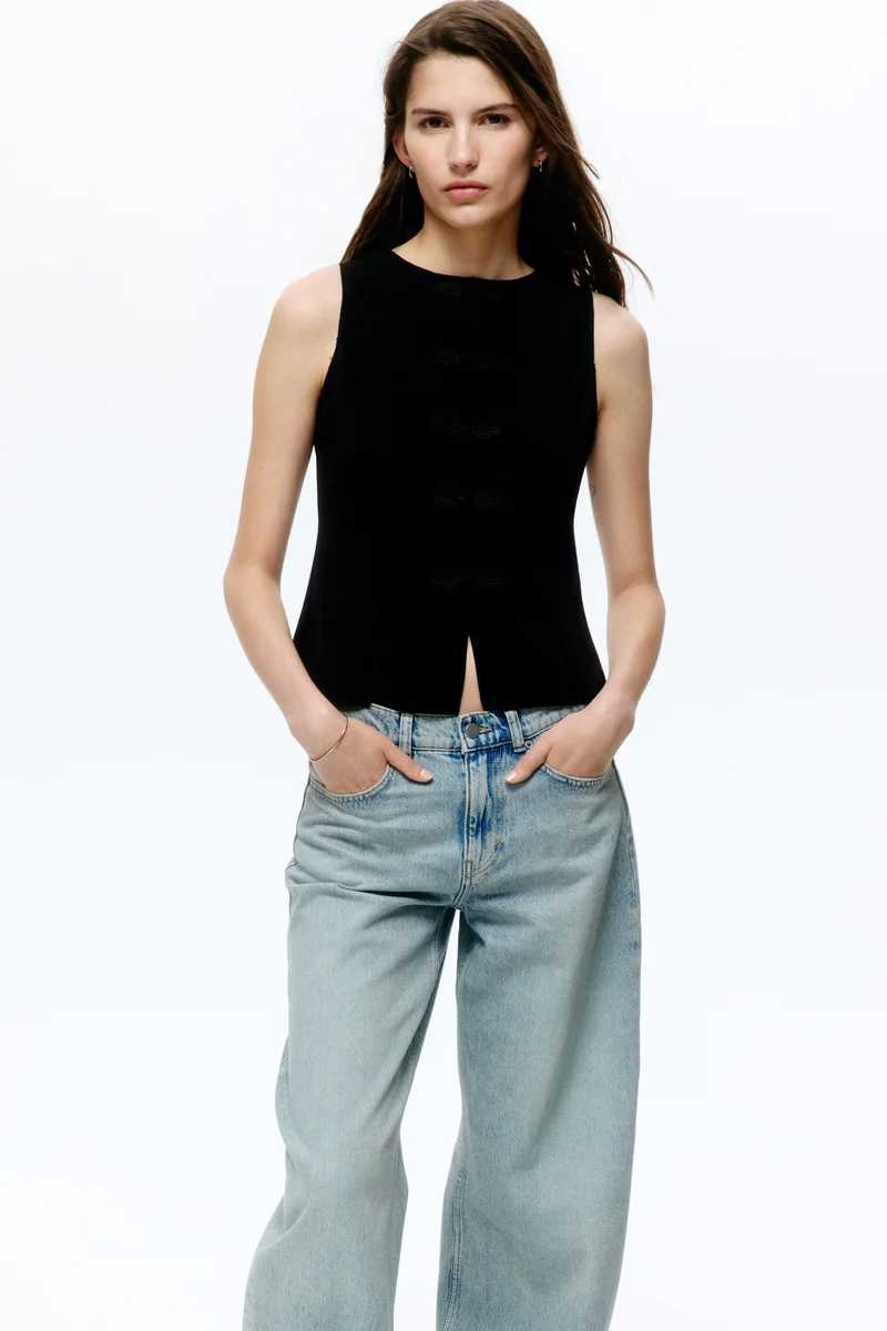 H&M  Knot-button jersey waistcoat for Women | Best Price UAE