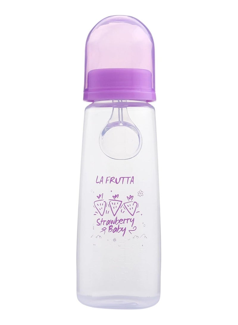 La Frutta La Frutta Baby Feeding Bottle With Spoon +4m 270ml Purple - Image 1
