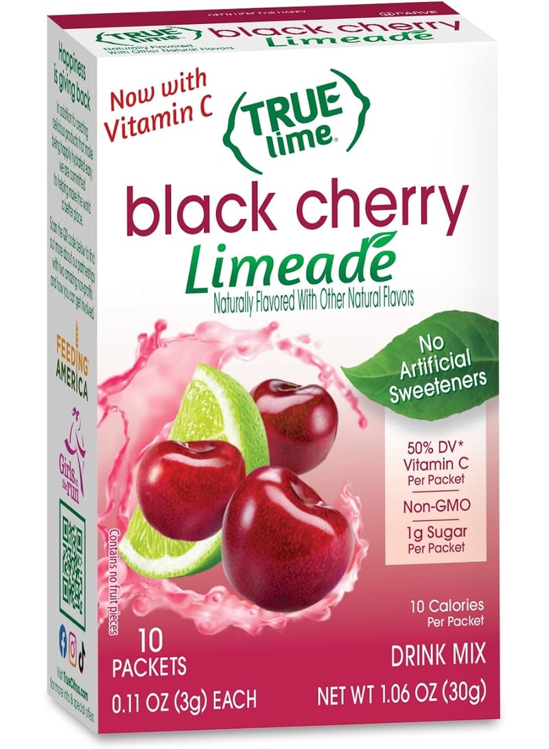 True Citrus, True Lime®, Limeade, Black Cherry, 10 Packets, 3 g (0.11 oz) Each