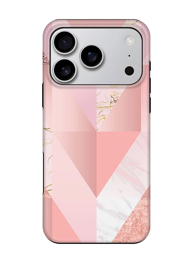Stylizedd Tough Pro Magnetic Case for iPhone 17 Pro, Dual Layer hybrid PC + TPU Mobile Cover Matte - Marble Pink Vintage